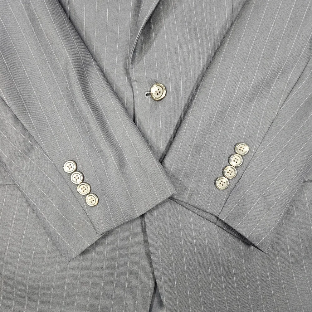 Lauren Ralph Lauren Mens 40R / 33x31 Pinstripe 2-Piece Suit 100% Wool Navy Blue